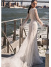 Long Sleeve Ivory Lace Wedding Dress Cathedral Dress